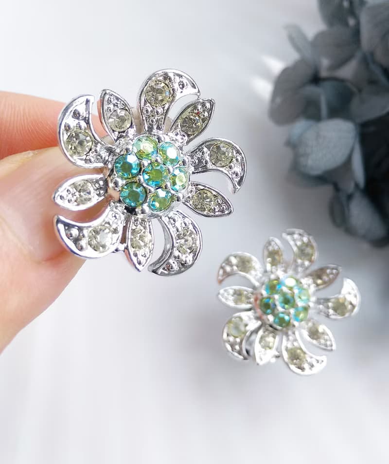Vintage Jewelry  SARAH COV Mountain Flower 夾式耳環