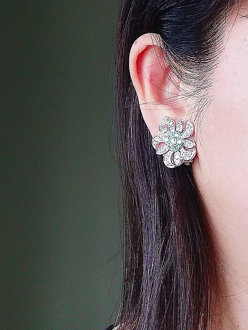 Vintage Jewelry  SARAH COV Mountain Flower 夾式耳環