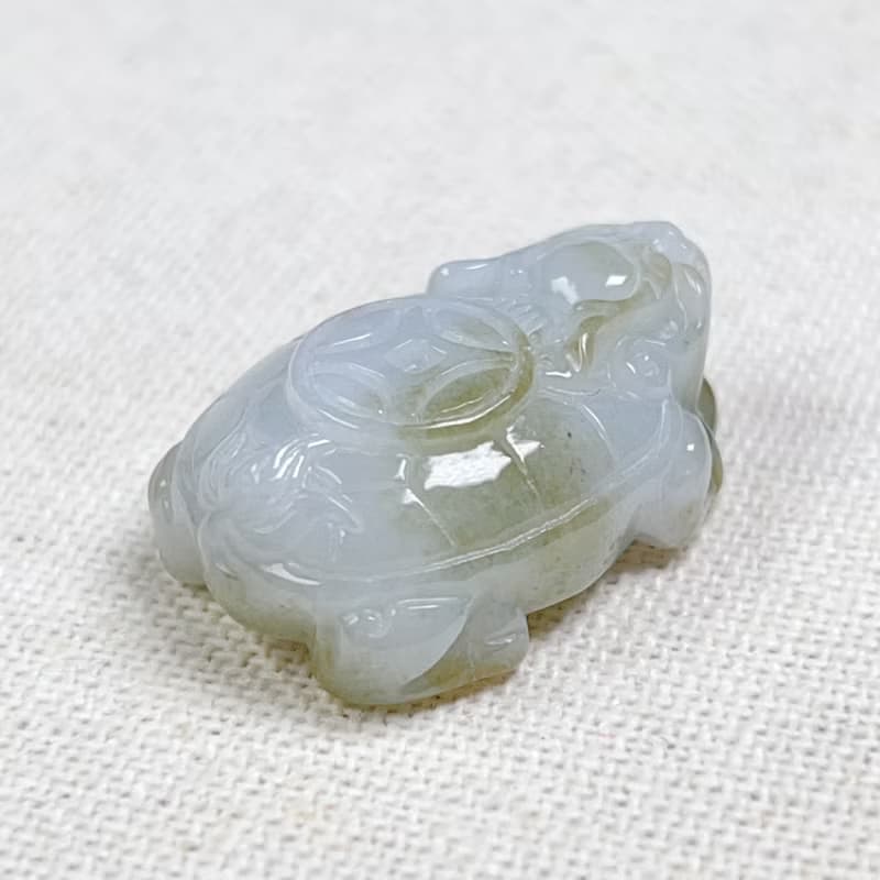 飄黃翡翡翠古錢龍龜 | 天然緬甸玉翡翠A貨 | 送禮
