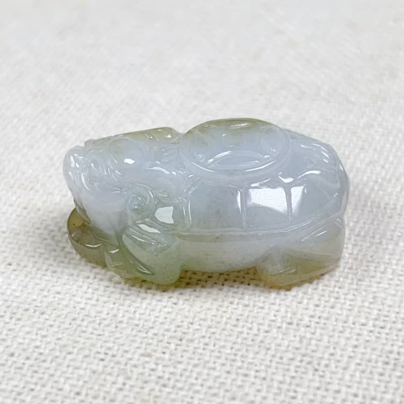飄黃翡翡翠古錢龍龜 | 天然緬甸玉翡翠A貨 | 送禮