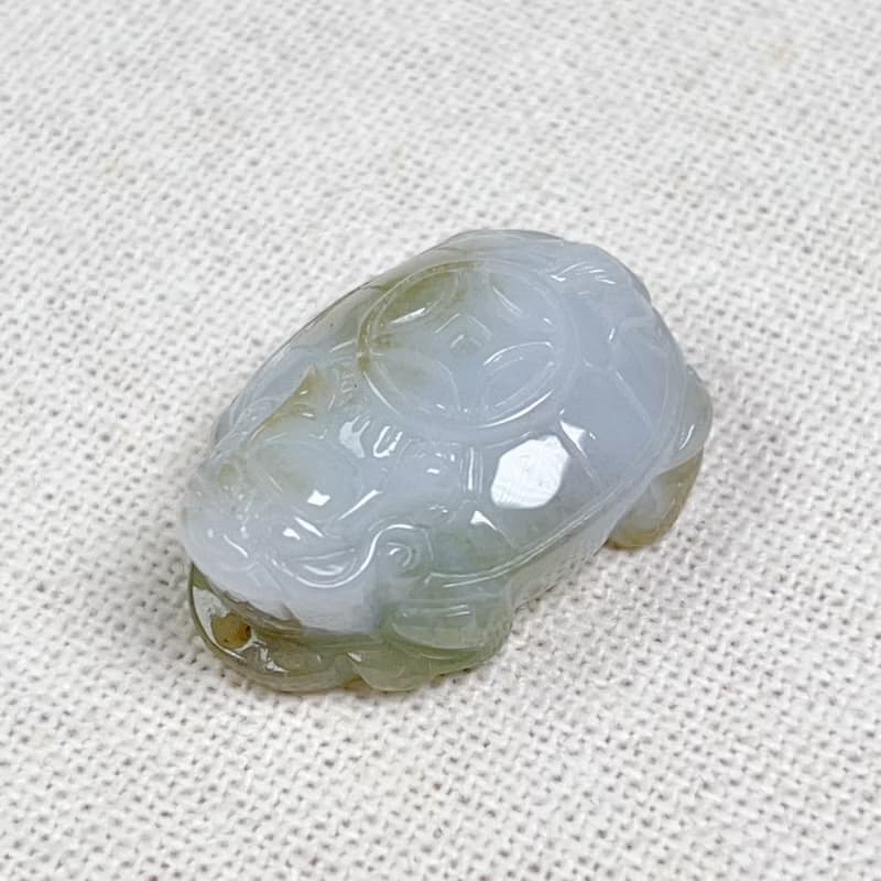 飄黃翡翡翠古錢龍龜 | 天然緬甸玉翡翠A貨 | 送禮