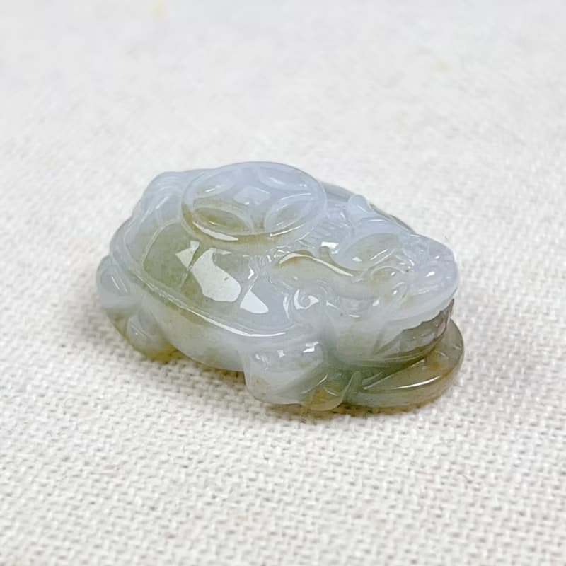 飄黃翡翡翠古錢龍龜 | 天然緬甸玉翡翠A貨 | 送禮