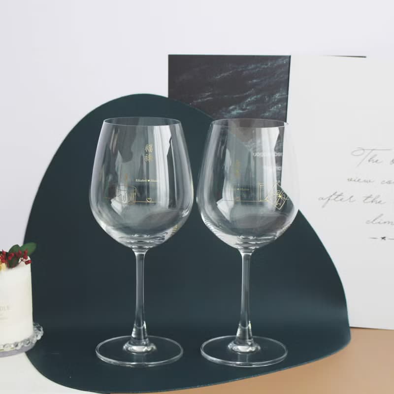 Minimalist簡單愛系列|訂製福綠壽喜紅酒對杯—文字雕刻
