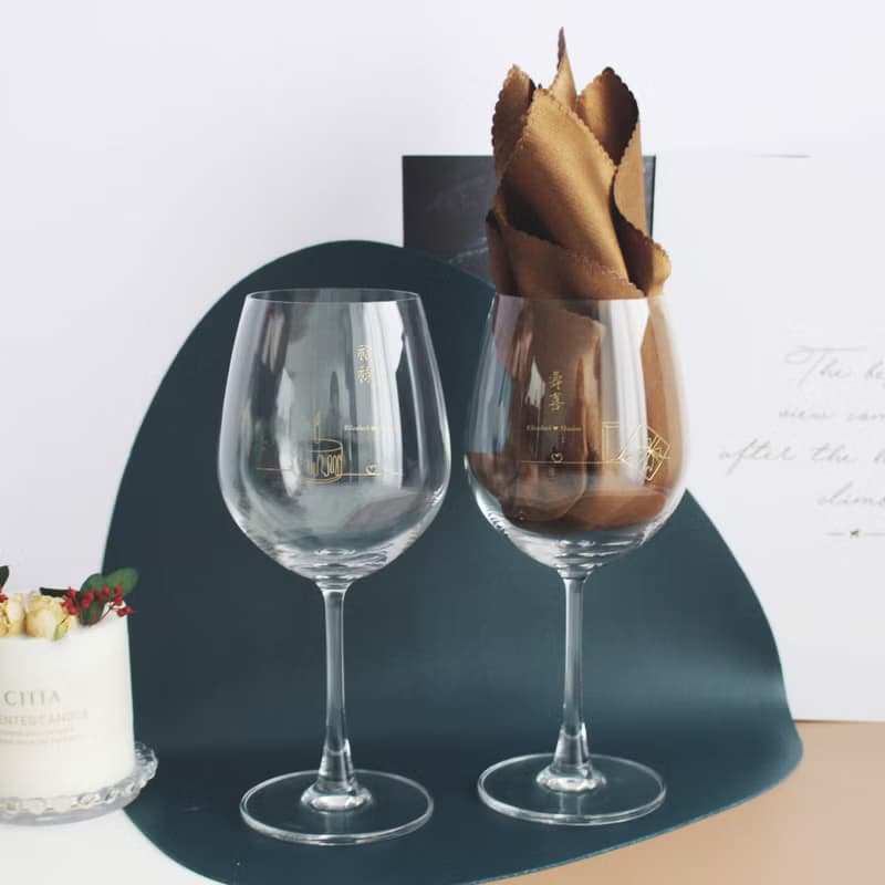 Minimalist簡單愛系列|訂製福綠壽喜紅酒對杯—文字雕刻