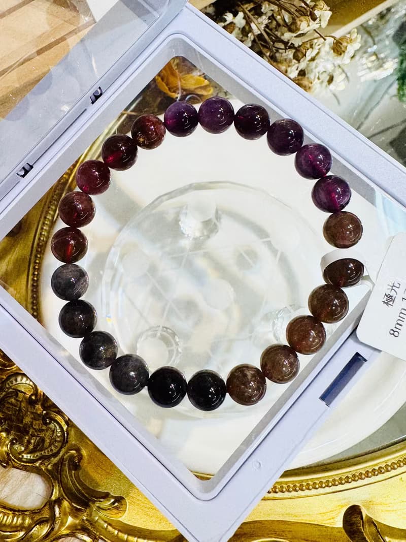 天然極光老礦濃色8mm17.12g手珠可通人體七輪提高靈性發揮潛能
