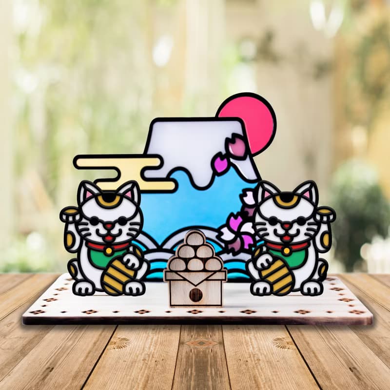 【Moko Bastet】富士山招財貓咪擺設 香薰座 塔香 緣起物 線香