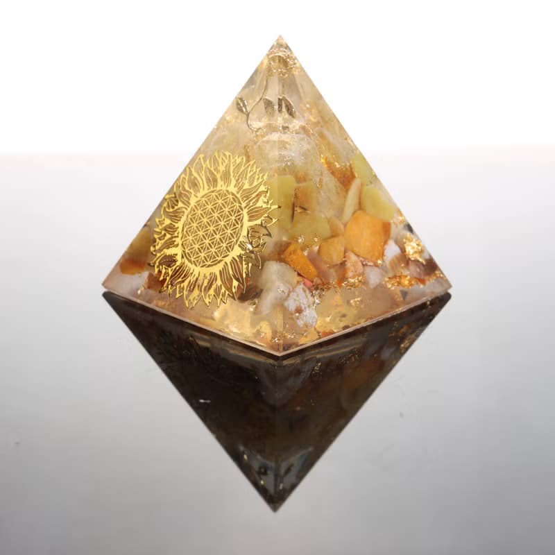 【畢業禮物】生命之花向日葵大型奧剛金字塔小夜燈orgonite招財