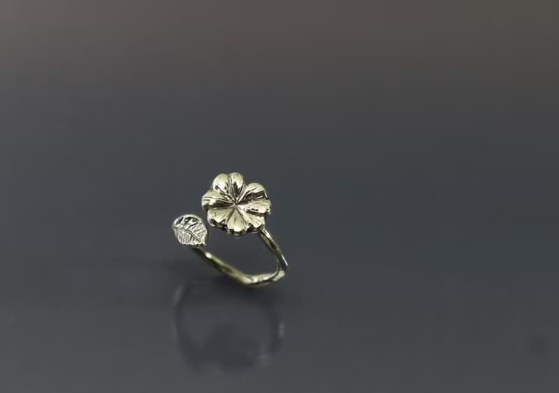 植物系列-幸運草開口925銀戒