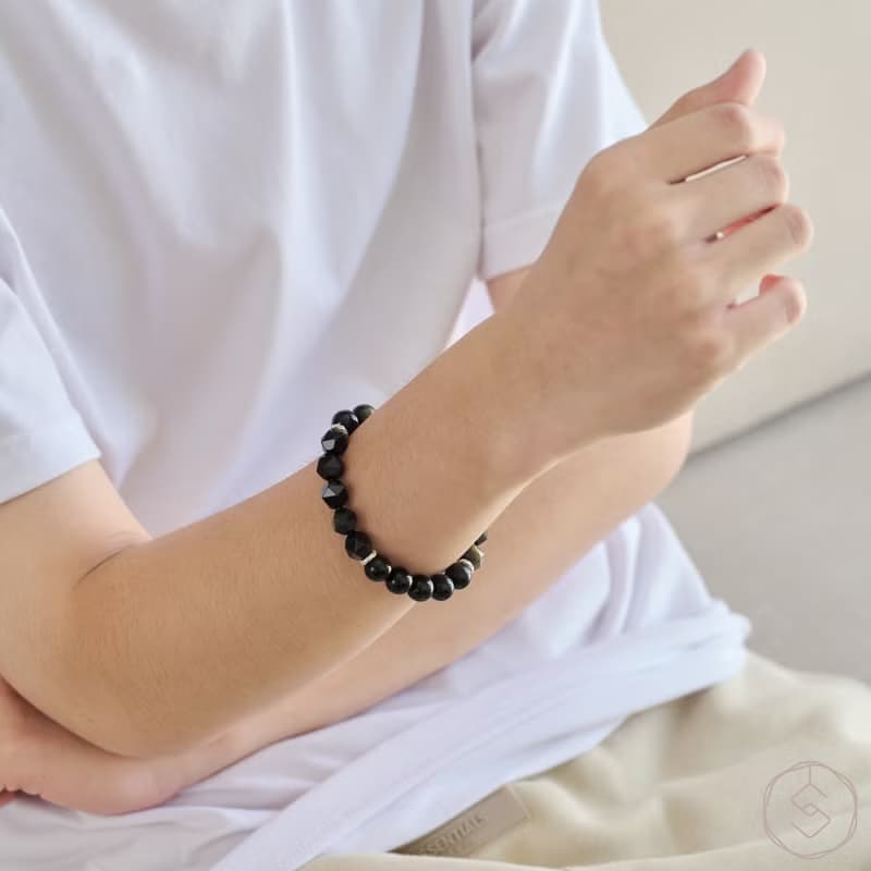 相反面 | 金曜石 S925純銀 | 男款水晶手鍊