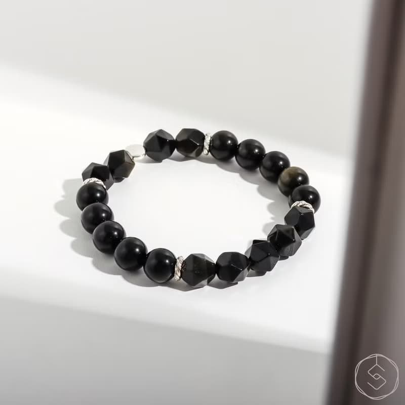 相反面 | 金曜石 S925純銀 | 男款水晶手鍊