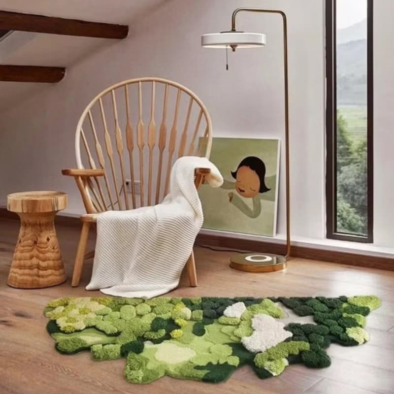 北歐風 手作 紐西蘭羊毛地毯 綠野仙蹤 客廳臥室 床邊墊 家居裝飾