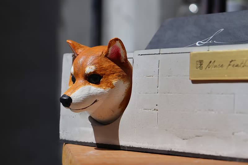 曙MUSE 柴犬水泥名片架 手機架 辦公室 擴香石 手作 創意 擺飾