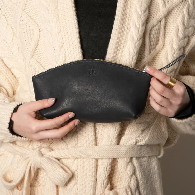真皮 化妝包 柔軟植鞣革 大容量收納包 Makeup Case 牛皮