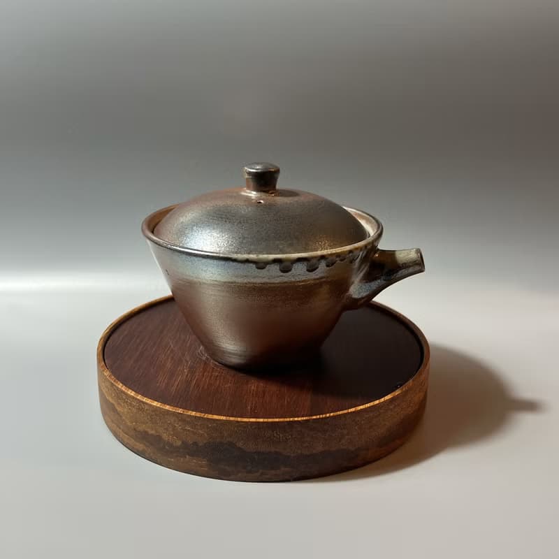 柴燒玫瑰金蓋杯  / 小平凡手作