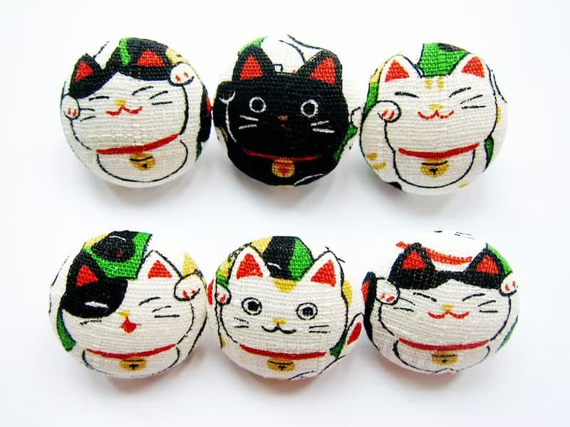 布釦 鈕釦 針織 縫紉 手作材料 招財貓 DIY材料