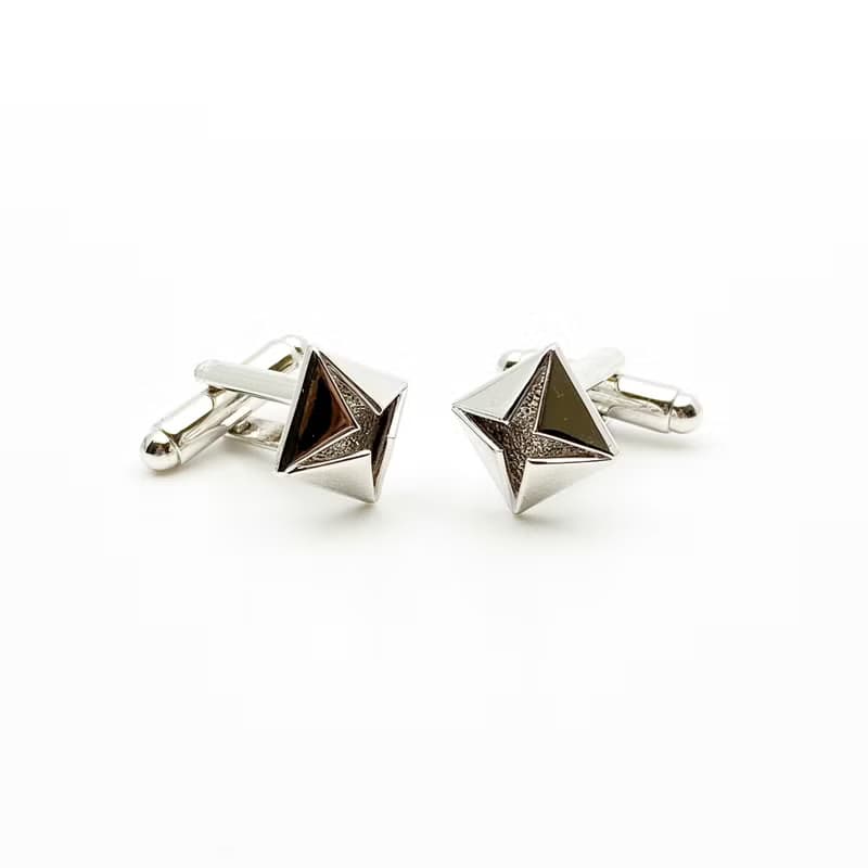 型格立體鑽石形鉑金袖扣