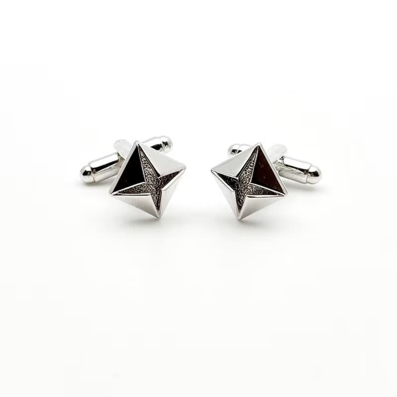 型格立體鑽石形鉑金袖扣