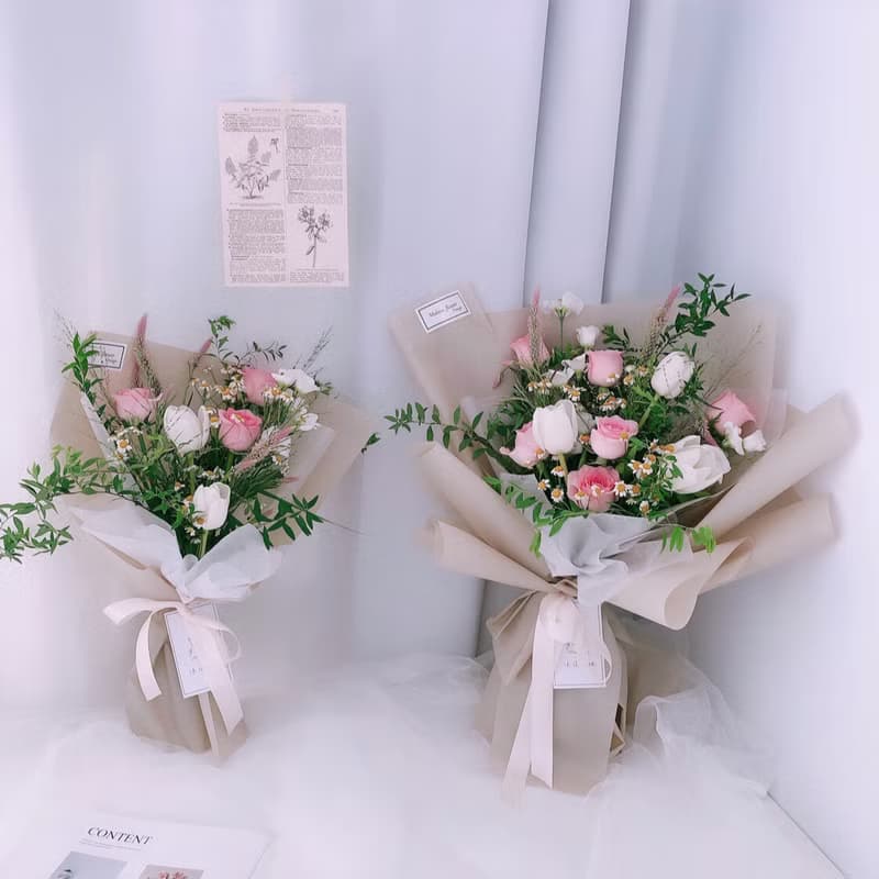 鮮花花束 鬱金香+玫瑰/情人節禮物