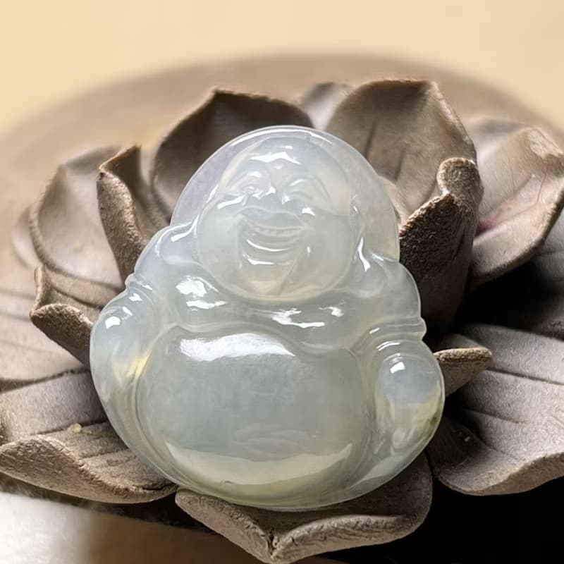 冰種翡翠彌勒佛 | 天然緬甸玉A貨翡翠 | 送禮