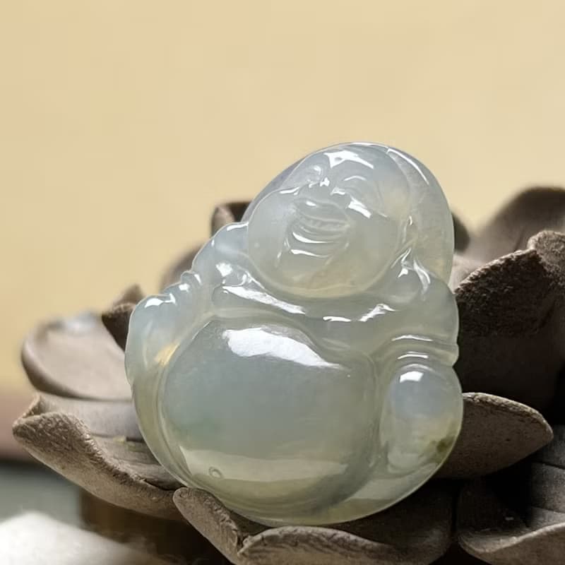 冰種翡翠彌勒佛 | 天然緬甸玉A貨翡翠 | 送禮
