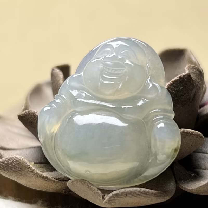 冰種翡翠彌勒佛 | 天然緬甸玉A貨翡翠 | 送禮