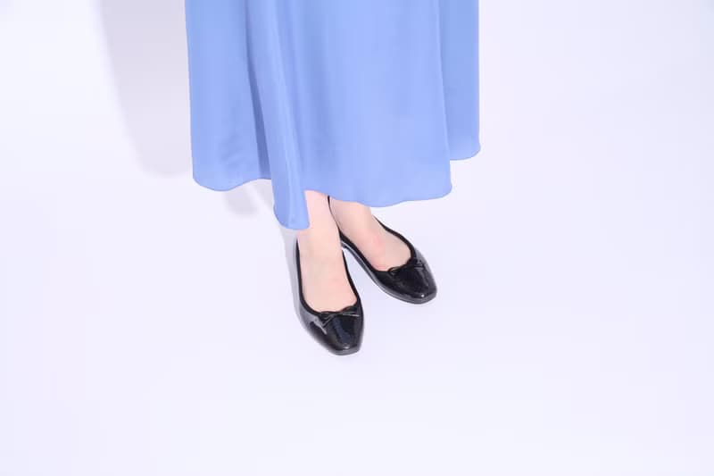 EMMA GLITTER (BLACK) PVC SQUARE TOE FLATS / RAIN SHOES スクエアトゥ パンプス