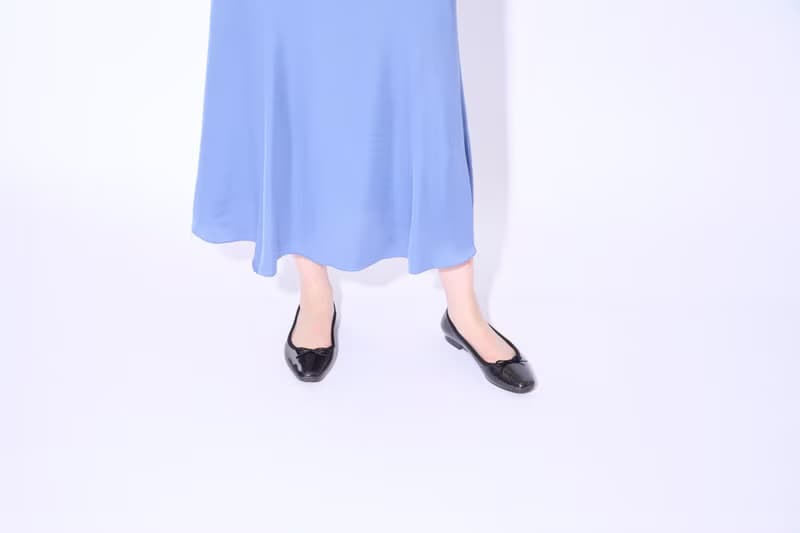 EMMA GLITTER (BLACK) PVC SQUARE TOE FLATS / RAIN SHOES スクエアトゥ パンプス