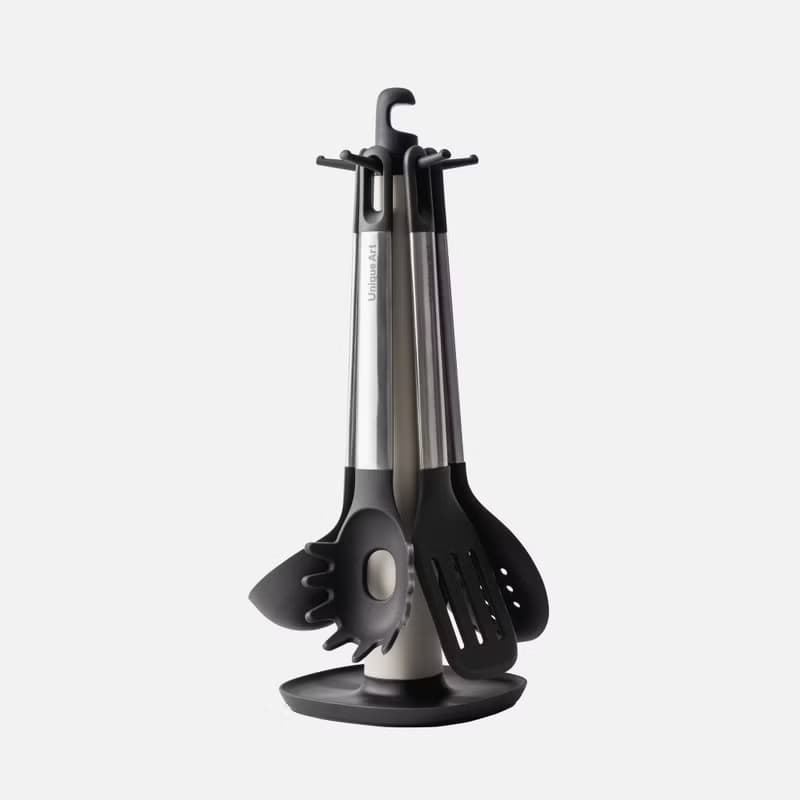 EASY KITCHEN 可旋轉吊掛式矽膠廚具6件組
