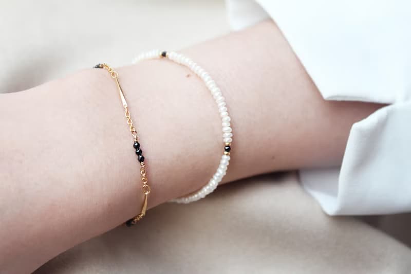 7月誕生石-Spinel黑色尖晶石魚子系列22K手鍊