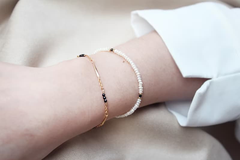 7月誕生石-Spinel黑色尖晶石魚子系列22K手鍊