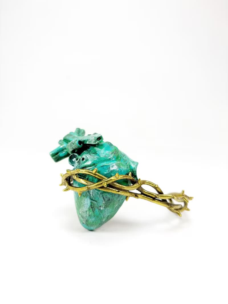 Green Patina Heart of Thorns Bracelet Bangle. Available in 4 Colourways.