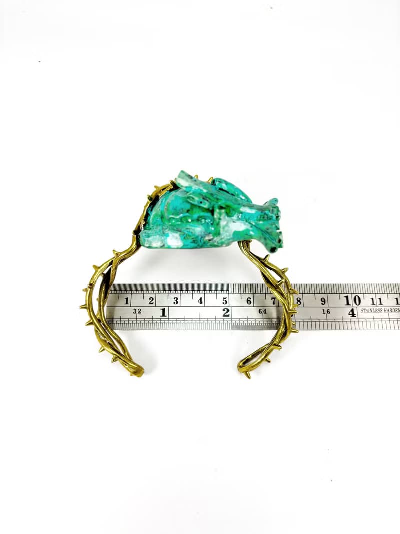 Green Patina Heart of Thorns Bracelet Bangle. Available in 4 Colourways.
