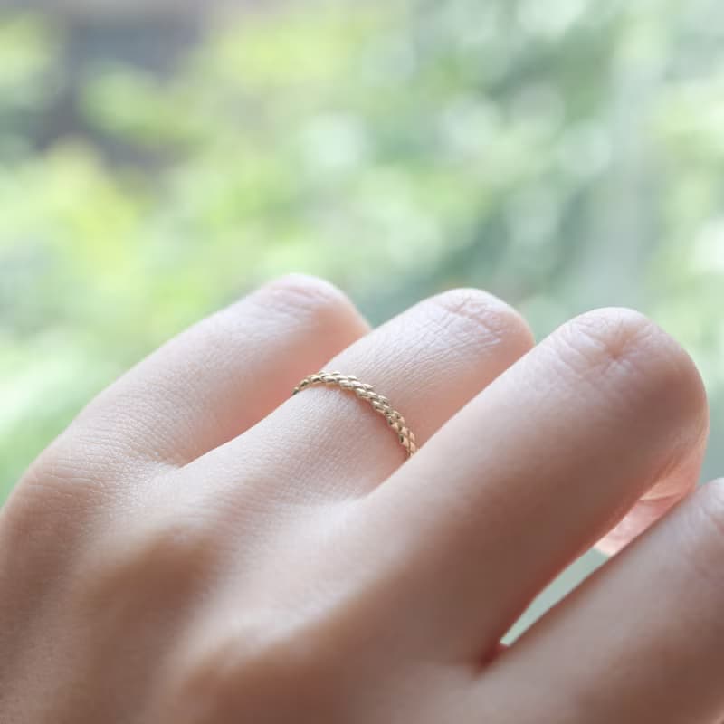 14K 立體小菱形戒指 洗澡免摘  流汗碰水不褪色