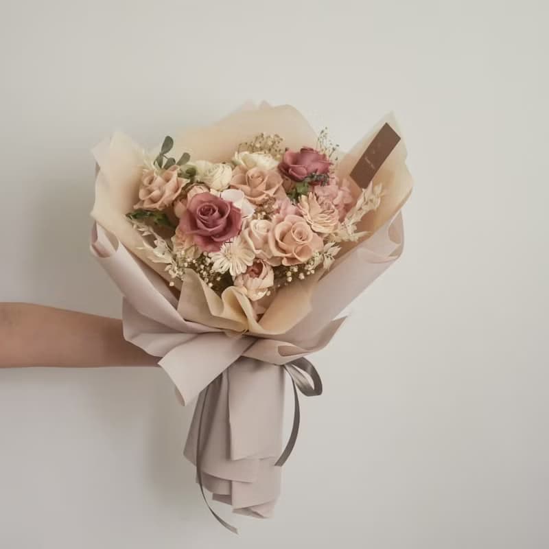 /粉紅甜蜜花園/畢業花束 求婚花束 七夕 情人節 開幕 婚禮 教師節
