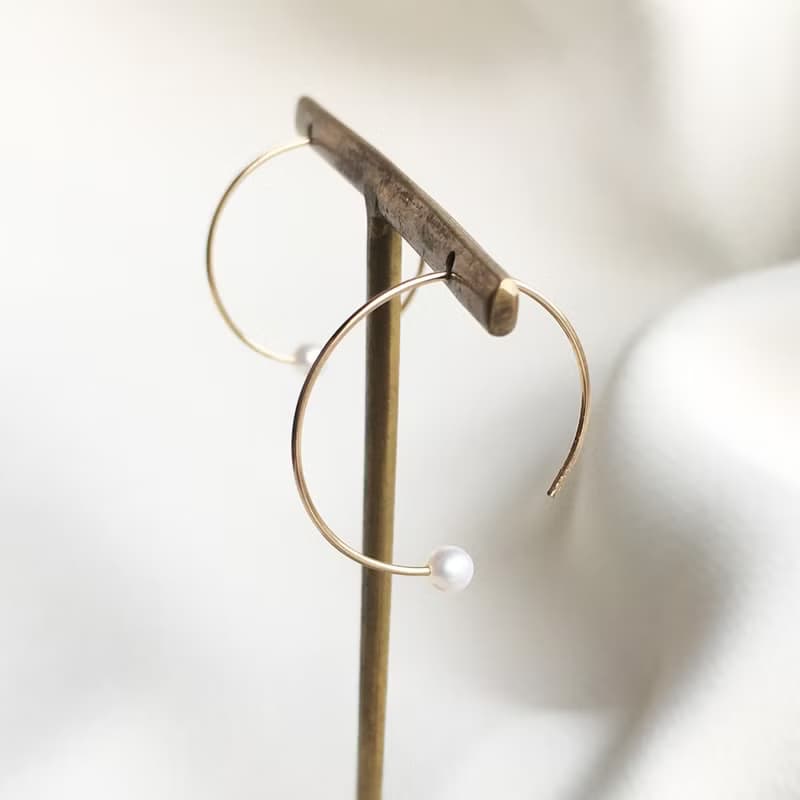 K14gf Pearl Circle Earrings