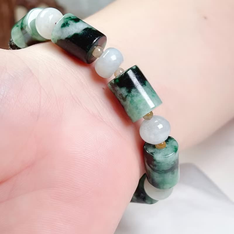 黃翡飄花翡翠蓮花手珠 | 天然緬甸玉A貨翡翠 |  送禮