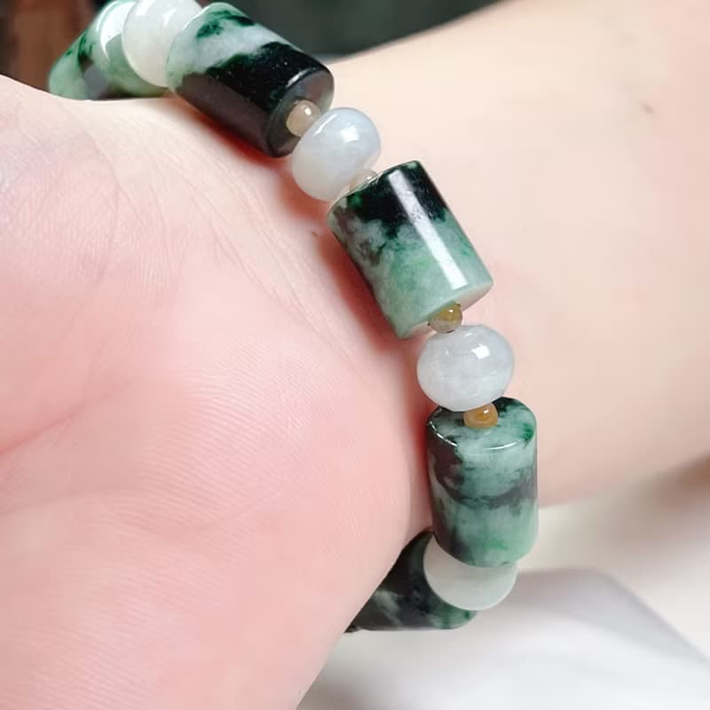 黃翡飄花翡翠蓮花手珠 | 天然緬甸玉A貨翡翠 |  送禮