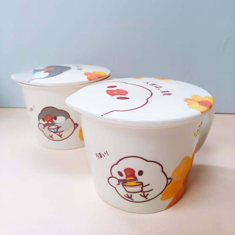 合作插畫藝術家-Dream Hugo 夢想雨果 朵朵花開暖心文鳥泡麵碗