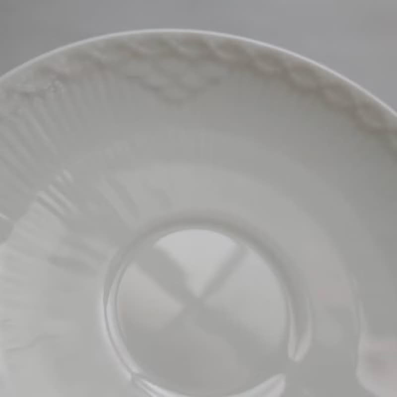 丹麥皇家哥本哈根奶白色骨瓷點心盤 咖啡杯盤 紅茶杯盤