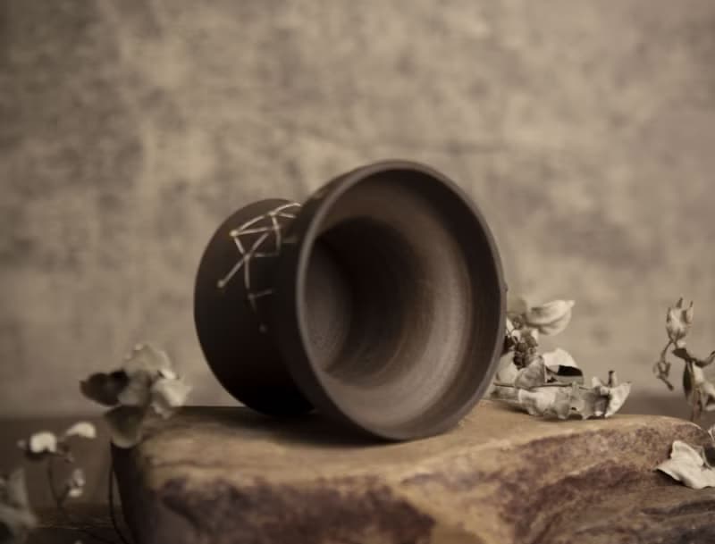 盆∣宇宙星系、黑陶鑲嵌∣局部亮光簡約盆∣塊根植物、多肉、盆缽