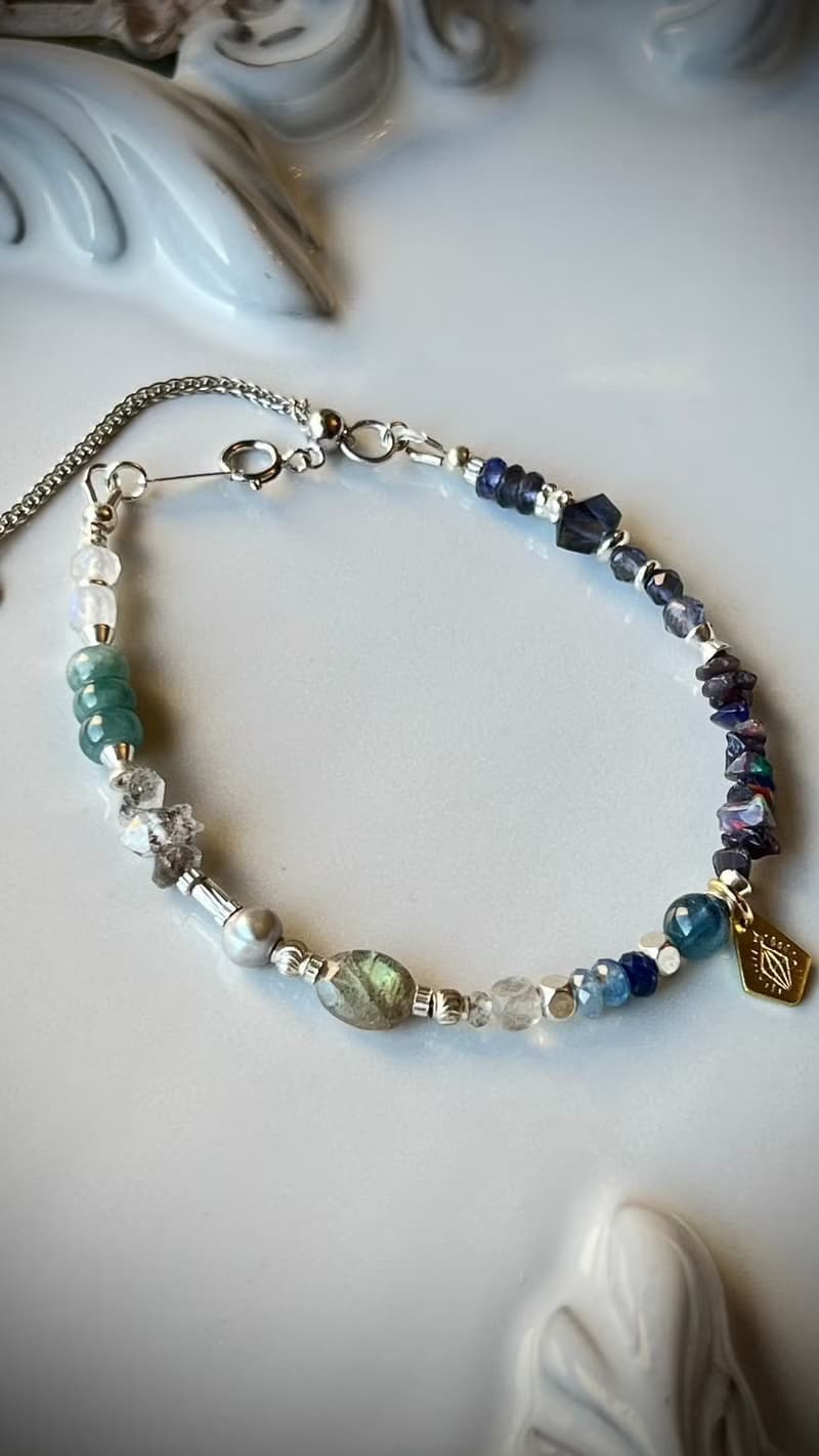 -時空裂縫/單圈-天然水晶手鏈/黃銅手鍊