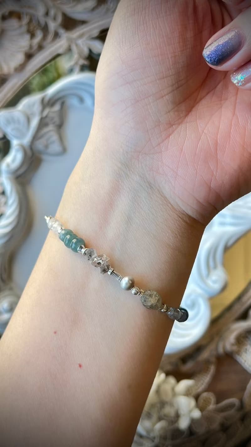 -時空裂縫/單圈-天然水晶手鏈/黃銅手鍊