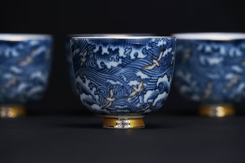 黑檀木手握壺海浪奔翔 青花瓷 茶具組│母親節禮盒│畢業禮物