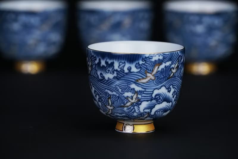 黑檀木手握壺海浪奔翔 青花瓷 茶具組│母親節禮盒│畢業禮物