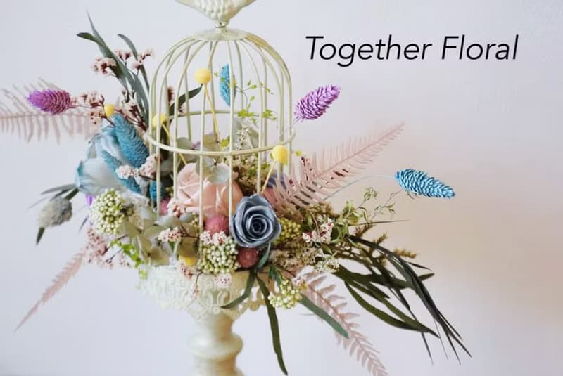 清新典雅永生玫瑰鳥籠桌花