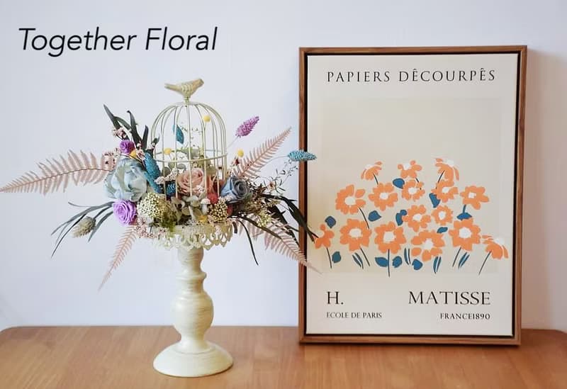 清新典雅永生玫瑰鳥籠桌花