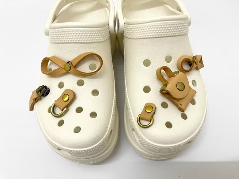 皮革手工製作 Crocs 吊飾獨特 洞洞鞋配件 洞洞鞋 DIY 3D Crocs