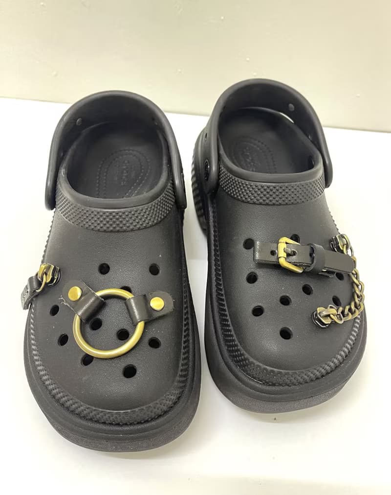 皮革手工製作 Crocs 吊飾獨特 洞洞鞋配件 洞洞鞋 DIY 3D Crocs