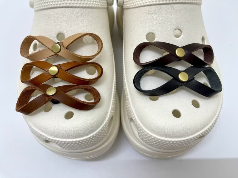 皮革手工製作 Crocs 吊飾獨特 洞洞鞋配件 洞洞鞋 DIY 3D Crocs