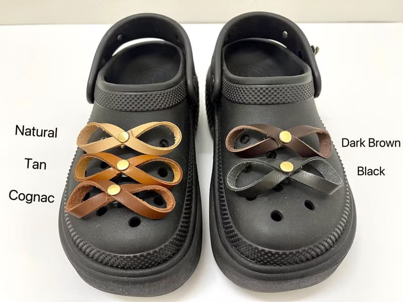 皮革手工製作 Crocs 吊飾獨特 洞洞鞋配件 洞洞鞋 DIY 3D Crocs